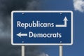 Difference between Republicans and Democrats Royalty Free Stock Photo