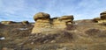 The difference in the sediment at the top of the Hoodoos really holds them together along with giving a nice change in color. Royalty Free Stock Photo