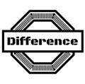 DIFFERENCE stamp on white background