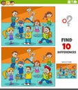 differences activity with cartoon school pupils characters