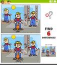 Differences educational game with cartoon builders