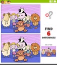 Differences educational game with cartoon cuddly toys