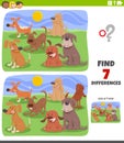 Differences educational game with dogs group Royalty Free Stock Photo