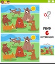 Differences educational game with happy dogs Royalty Free Stock Photo