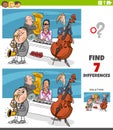 Differences educational game with jazz band musicians