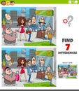 Differences educational task with cartoon people group