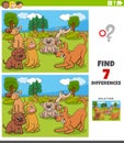 Differences game with cartoon dogs group Royalty Free Stock Photo