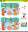 Differences game with cartoon dogs Royalty Free Stock Photo