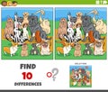 differences game with cartoon purebred dogs