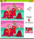 Differences game with kings fantasy characters Royalty Free Stock Photo