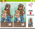 Differences game with monkey on your back saying of proverb Royalty Free Stock Photo