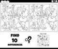 differences game with wild animals coloring page