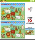 differences games with cartoon zodiac signs with dogs Royalty Free Stock Photo
