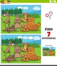 Differences task with cartoon dogs group Royalty Free Stock Photo