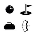 Different Active Sports. Simple Related Vector Icons