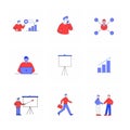 Different activities vector illustration icons . Royalty Free Stock Photo