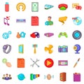 Different application icons set, cartoon style Royalty Free Stock Photo