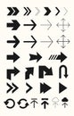 Different arrows vector set. Arrows for signs, web sites, user interfces Royalty Free Stock Photo