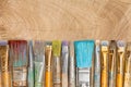 Different Artist brushes close-up view Royalty Free Stock Photo