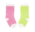 Different baby socks isolated on white background Royalty Free Stock Photo