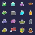 Different bagage icons set vector sticker Royalty Free Stock Photo