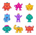 Different basic geometric figures characters