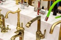 Different bathroom taps for sale Royalty Free Stock Photo
