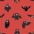 Different bats on red background