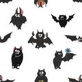 Different bats on white background