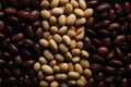 Different beans forming a seamlessly interconnected pattern