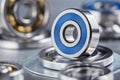 different bearings on a metal background. Part of mechanism Royalty Free Stock Photo