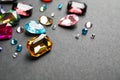 Different beautiful bright gemstones on background Royalty Free Stock Photo
