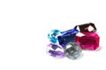 Different beautiful bright gemstones on background Royalty Free Stock Photo