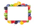 Different berries with white inscription frame