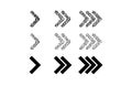 Different black Arrows icons,vector set. Abstract elements for business infographic. Up and down trend Royalty Free Stock Photo