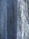 Different boiled blue denim. Textural vintage composition.