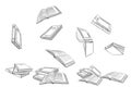 Different books falling from the top sketch design vector illustration on white background