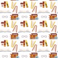 Packing paper World Book Day flat seamless pattern Royalty Free Stock Photo