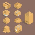 Different box vector isometric icons isolated pack Royalty Free Stock Photo