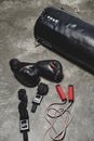 different boxing equipment lying Royalty Free Stock Photo