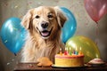 Different breed pets Party happybirthday Generative AI