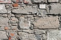 Different bricks in the wall background texture red gray