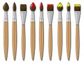 Different brushes vector illustration