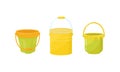 Different Buckets and Useful in Household Containers Vector Set