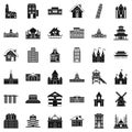 Different building icons set, simple style Royalty Free Stock Photo