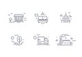 Different buildings icon set for real estate agency. Property collection. Thin line design. Flat style. Royalty Free Stock Photo