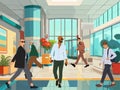 Different business people walking in modern office Royalty Free Stock Photo