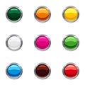 Different buttons icons set, cartoon style Royalty Free Stock Photo