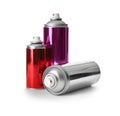 Different cans of spray paints Royalty Free Stock Photo