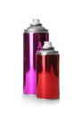 Different cans of spray paints Royalty Free Stock Photo